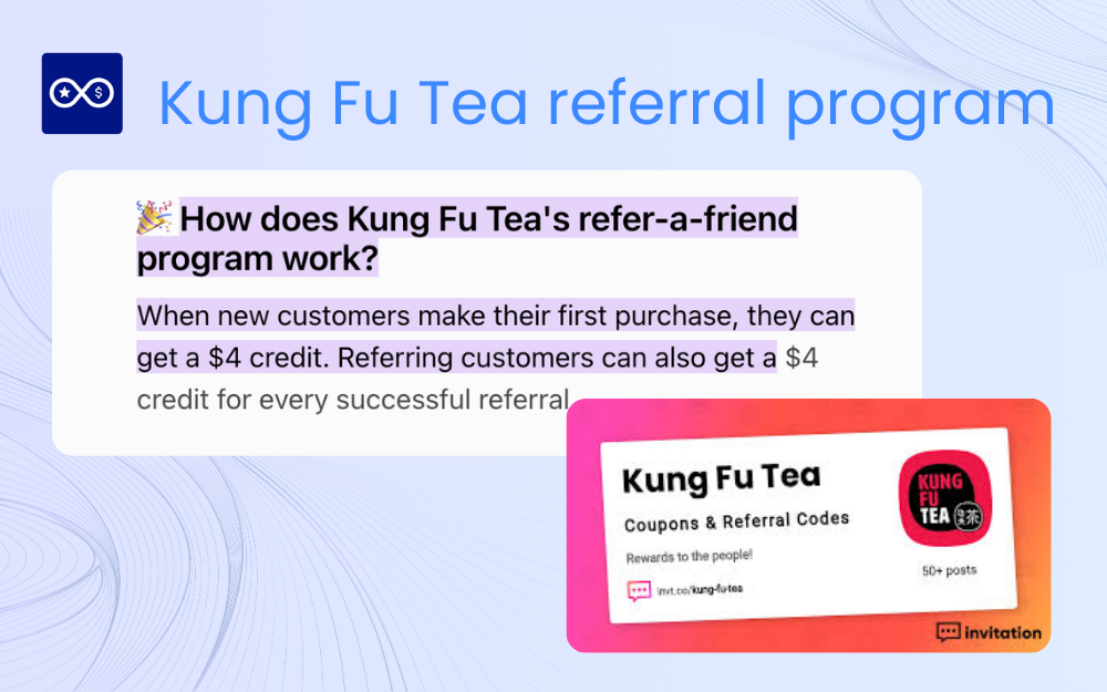 Kung Fu Tea referral program idea