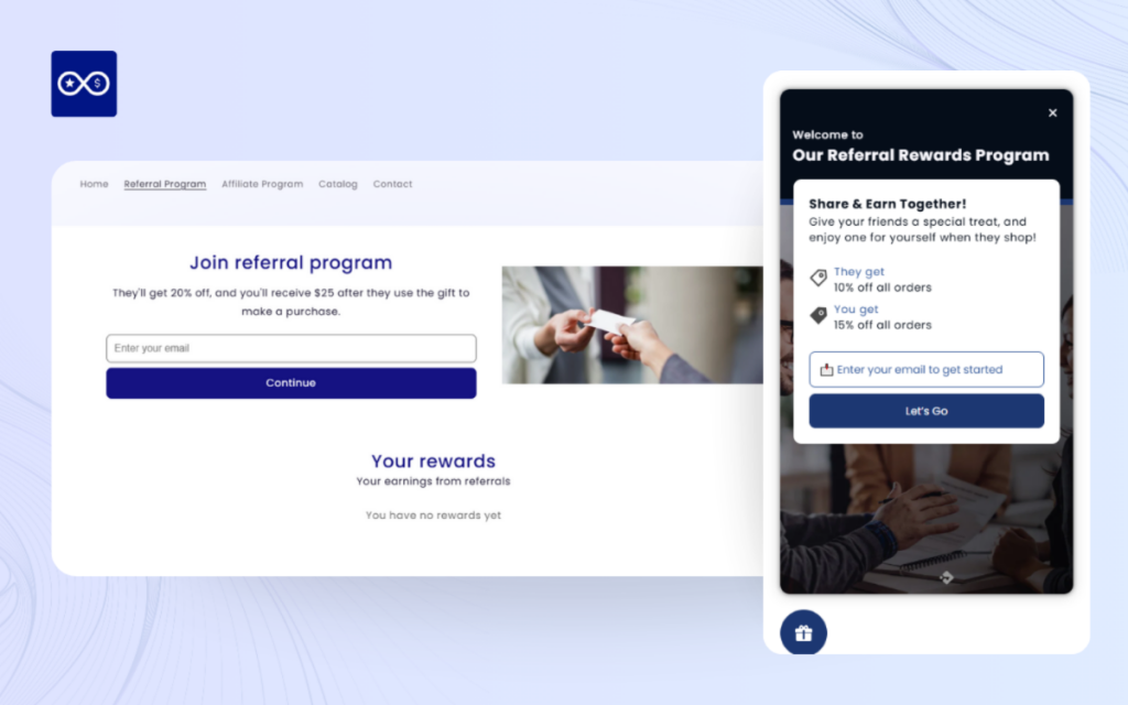 Customers discover the referral program via many channels