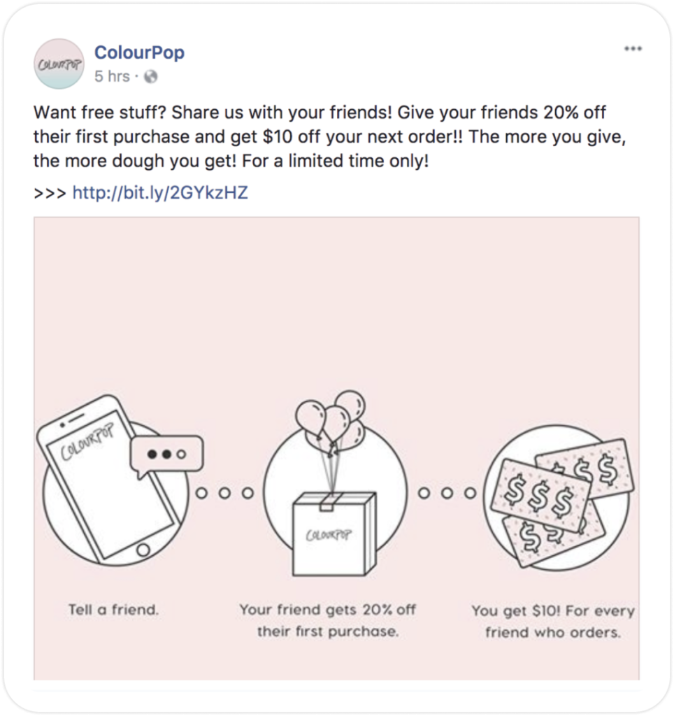 color pop referral program