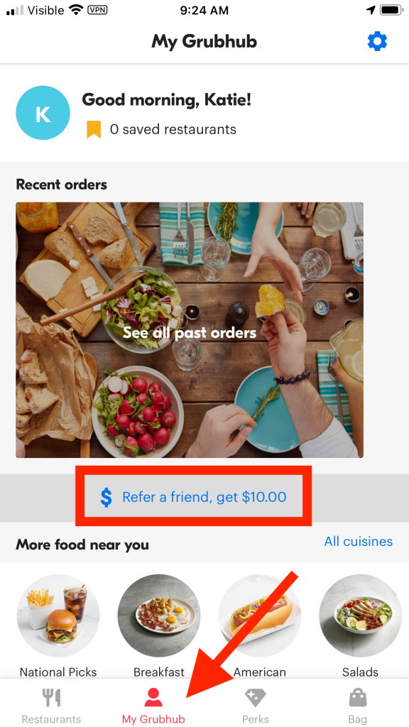 Grubhub referral program