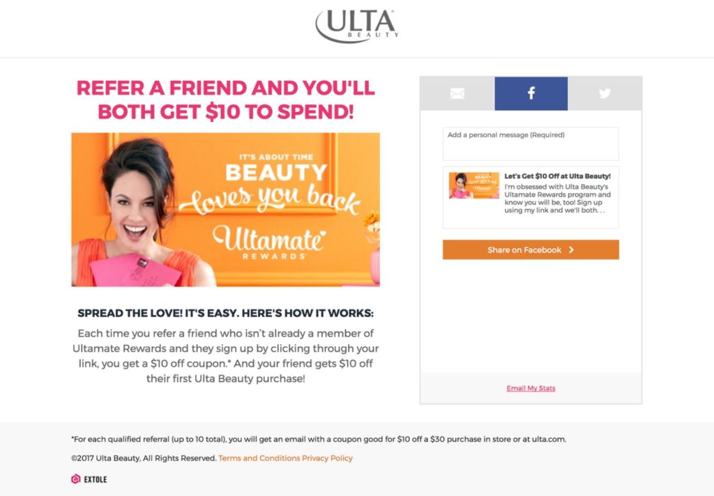 Ulta beauty referral program