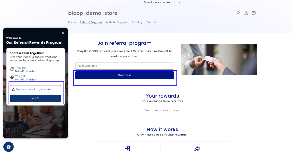 referral button