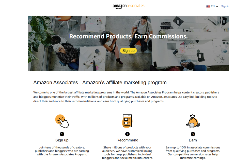 Amazon partner & afiliate program
