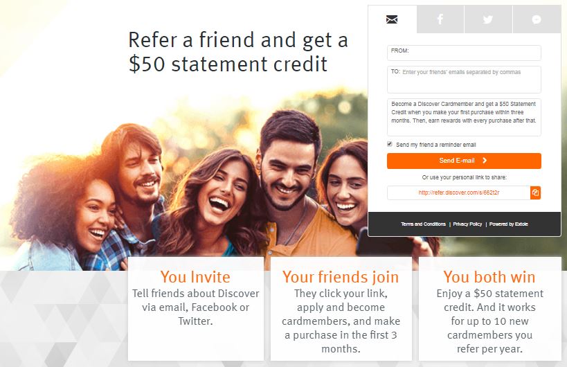 Discover referral program