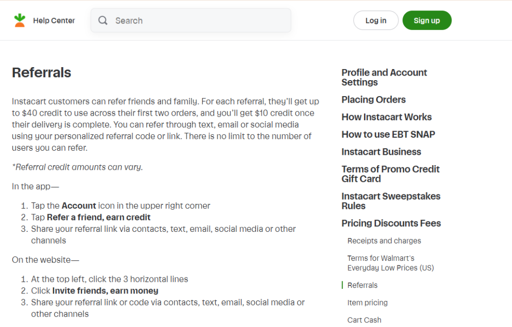 Instacart referral program