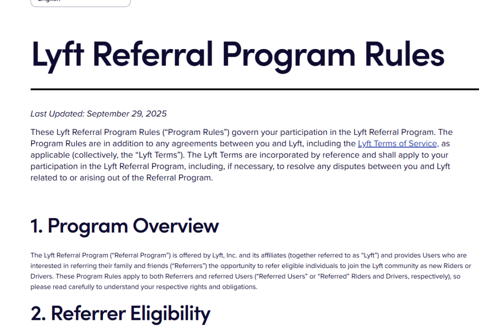 Lyft referral program