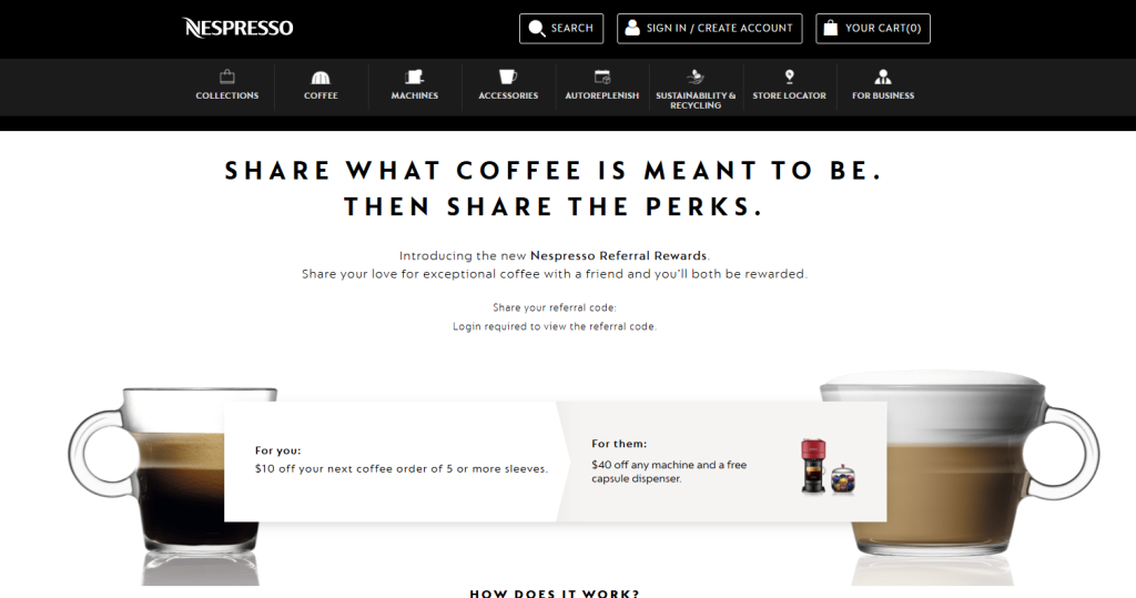 Nespresso referral program