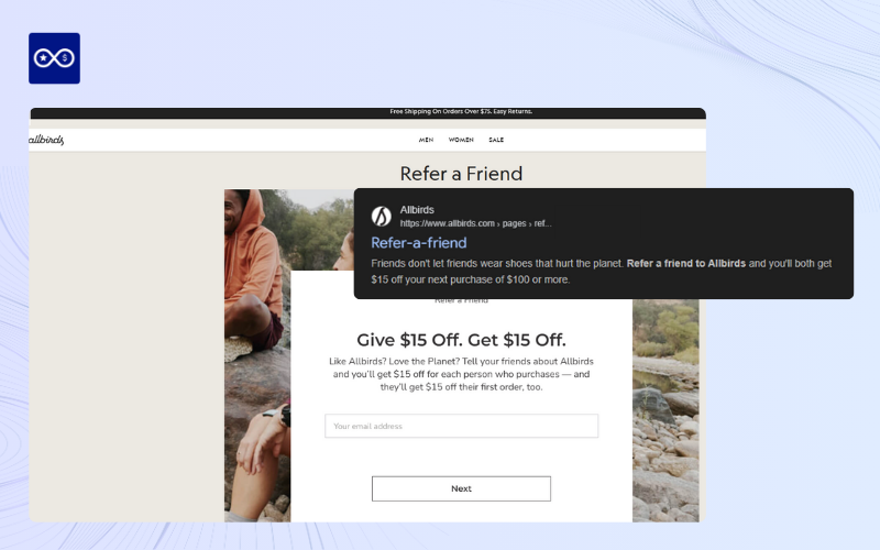 Allbirds referral program example