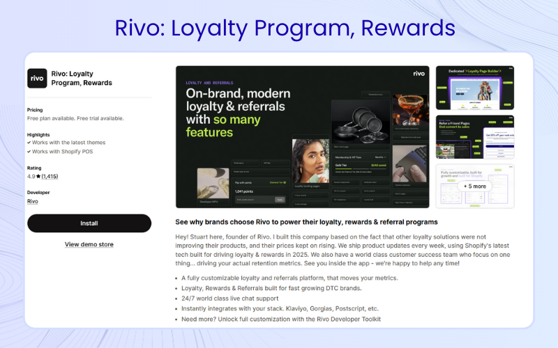 Rivo referral program app for Shopify