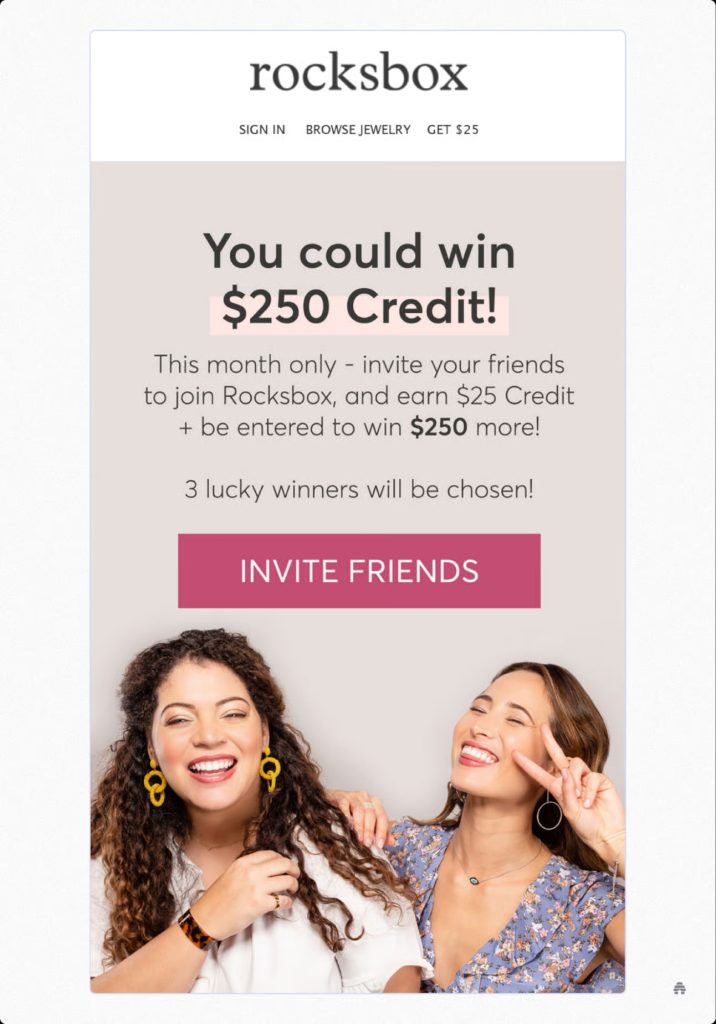 Rocksbox referral email