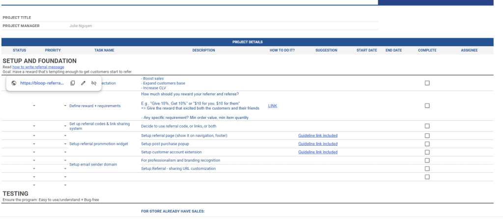 Shopify referral program best practice template