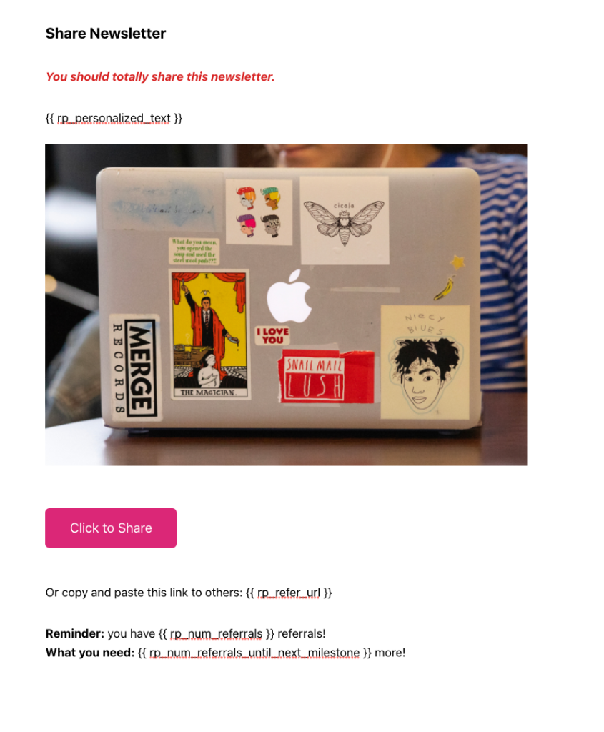 Beehiiv Custom Referral Widget