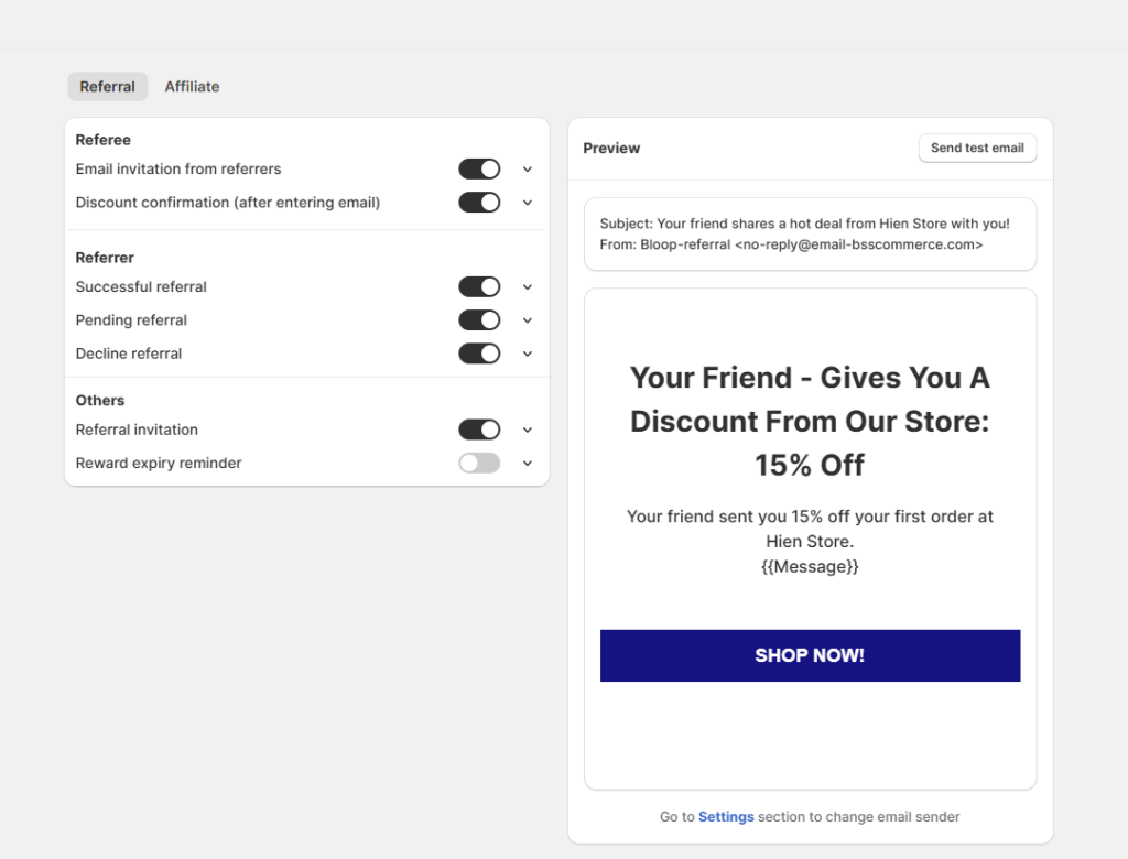 Setup email flow on Bloop